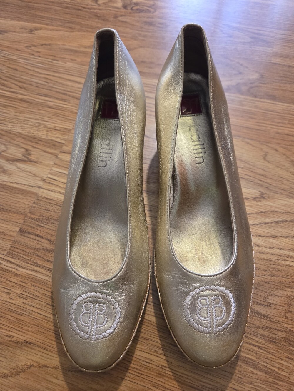 Vintage Ballin Gold Espadrille Wedges